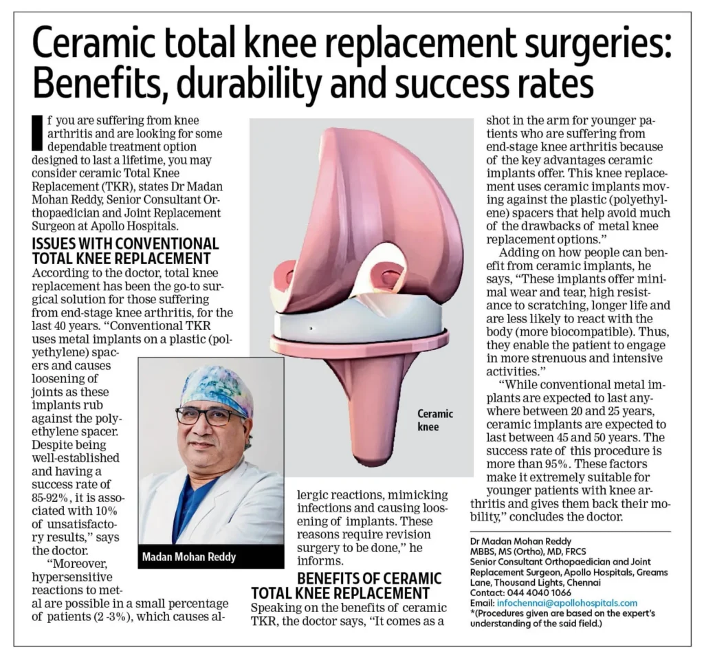 Ceramic Total Knee Replacement Doctors in Chennai | kneereplacement